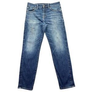 American Eagle‎ Athletic AirFlex+ Jeans Distressed Denim Blue Wash Sz 32 Grunge